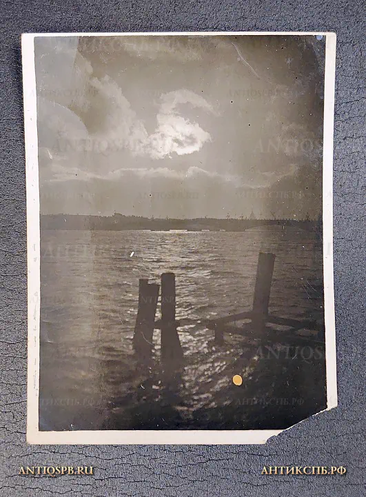 Открытка "Ночной пейзаж. Мост" Россия Нач. ХХ века №6639